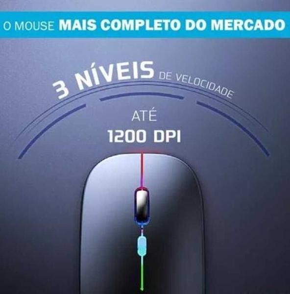 Imagem de Brilhe em cada Movimento: Mouse Sem Fio Recarregável com LED RGB, Envio Imediato