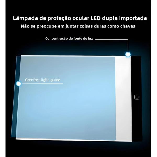 Imagem de Brilho Ajustável Led Prancheta Crianças Luz Transmitindo Mesa De Cópia Luz Noturna Bloco De Notas