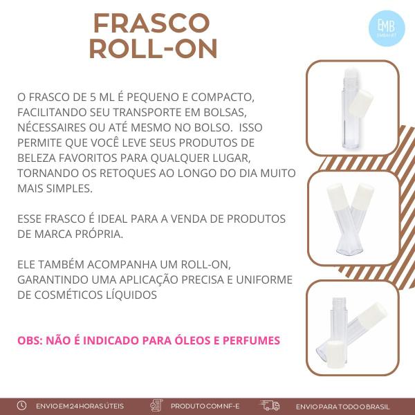 Imagem de Brilho Labial 5ml Frasco Vazio Tipo Roll-on Com Batoque - 50un