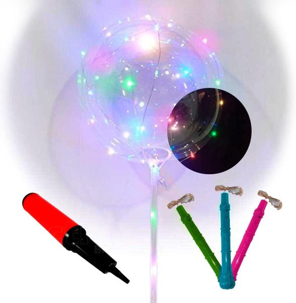 Imagem de Brilho Voador - Balão com LED Bubble Transparente 1 unidade