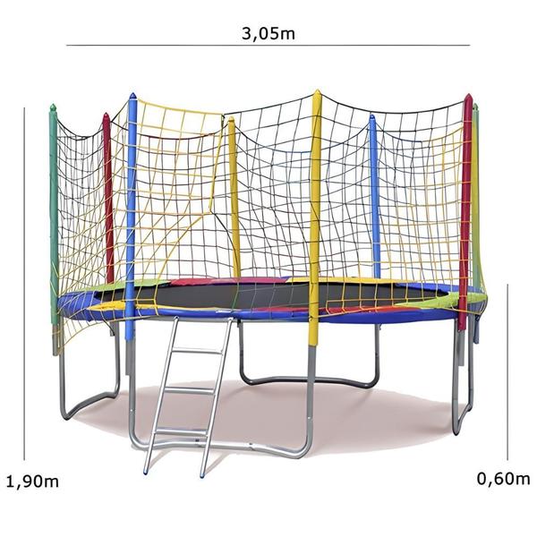 Imagem de Brincadeira Total: Cama Elástica 3,05m + Piscina de Bolinhas 1,00m + 500 Bolinhas + Escorregador Médio + 3x Gangorra 1 Lugar