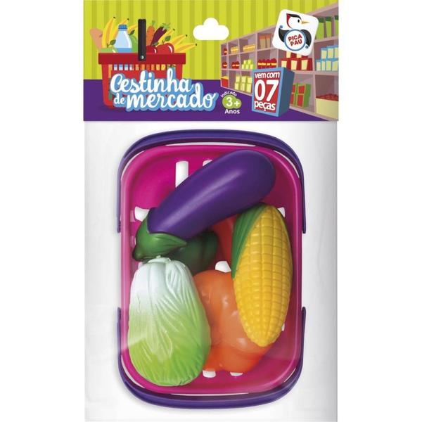 Imagem de Brincando de Casinha Hortifruti Cestinha 7 Peças