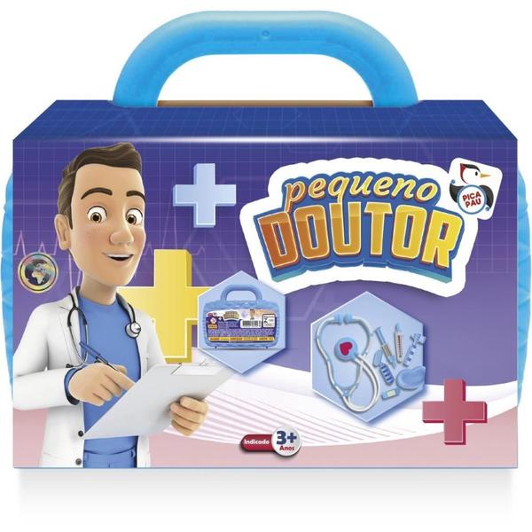 Brincando de Profissões Pequeno Doutor Maletinha 7 Peças Azul - Pica Pau Imagem de Brincando de Profissões Pequeno Doutor Maletinha 7 Peças Azul