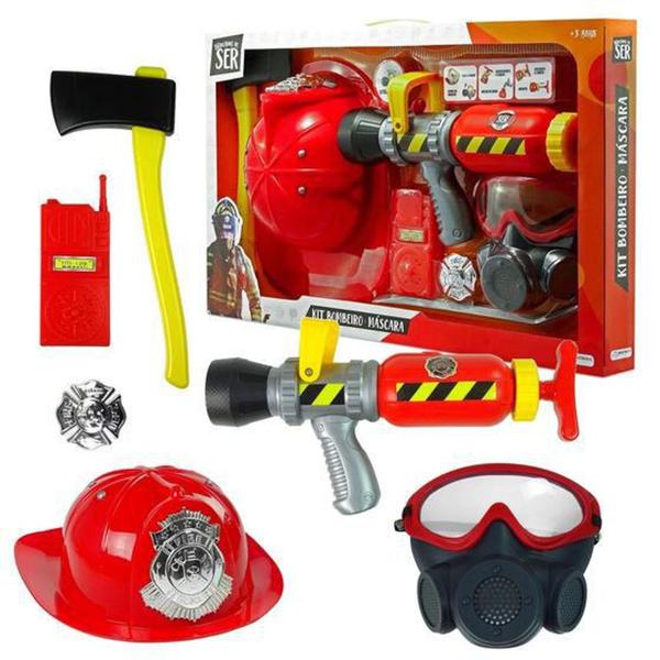 Imagem de Brincando De Ser Kit Bombeiro Máscara De Oxigênio Multikids - BR962