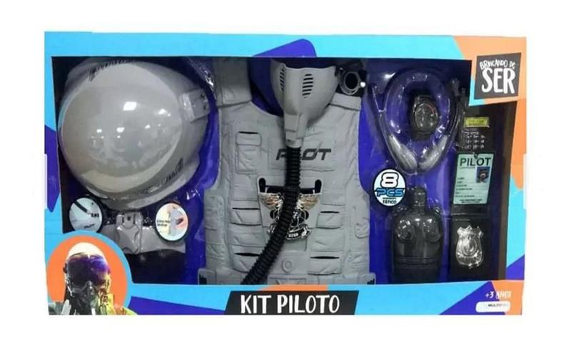 Imagem de Brincando De Ser Piloto Com Acessórios Tático Multikids