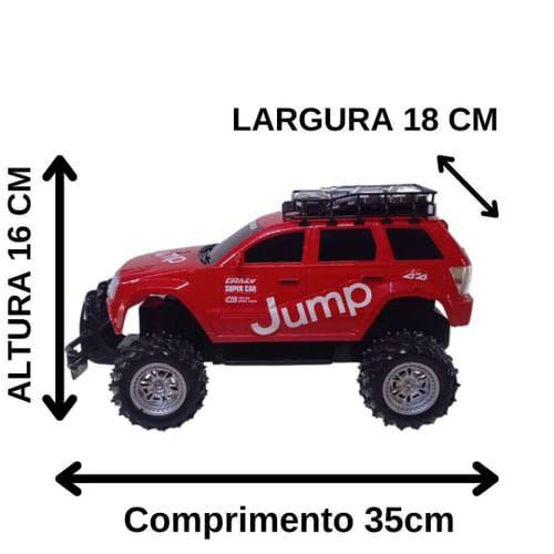 Imagem de Brinquedo 4x4  com Controle Remoto Recarregavel Jump Cor: vermelha