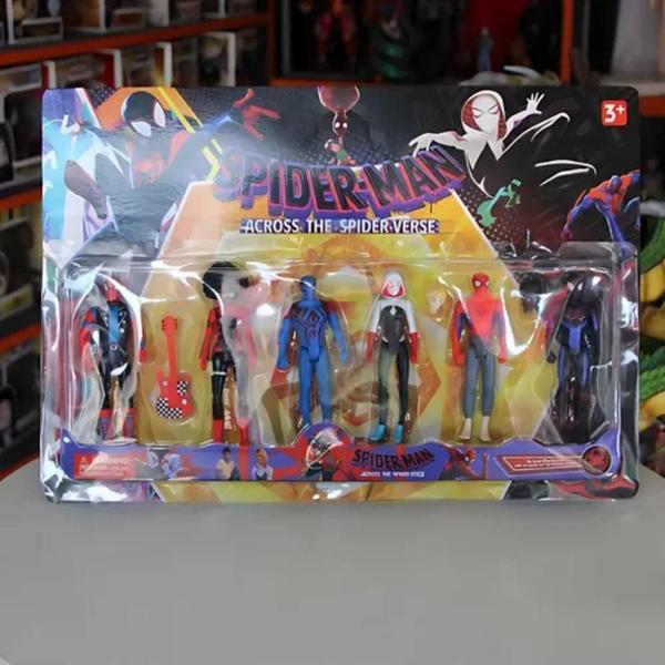 Brinquedo 6 Bonecos Homem Aranha Miles Morales Punk Marvel Vingadores Across The Spider-Verse - Art Brink Imagem de Brinquedo 6 Bonecos Homem Aranha Miles Morales Punk Marvel Vingadores Across The Spider-Verse