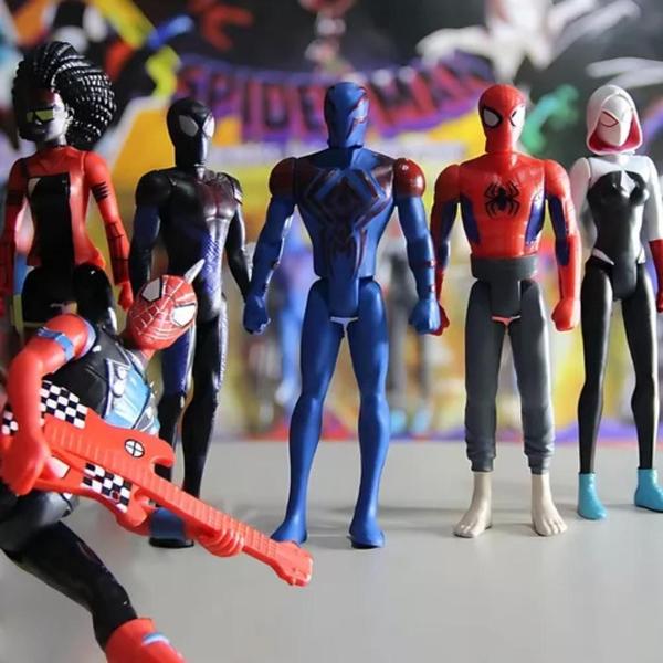 Brinquedo 6 Bonecos Homem Aranha Miles Morales Punk Marvel Vingadores Across The Spider-Verse - Art Brink Imagem de Brinquedo 6 Bonecos Homem Aranha Miles Morales Punk Marvel Vingadores Across The Spider-Verse