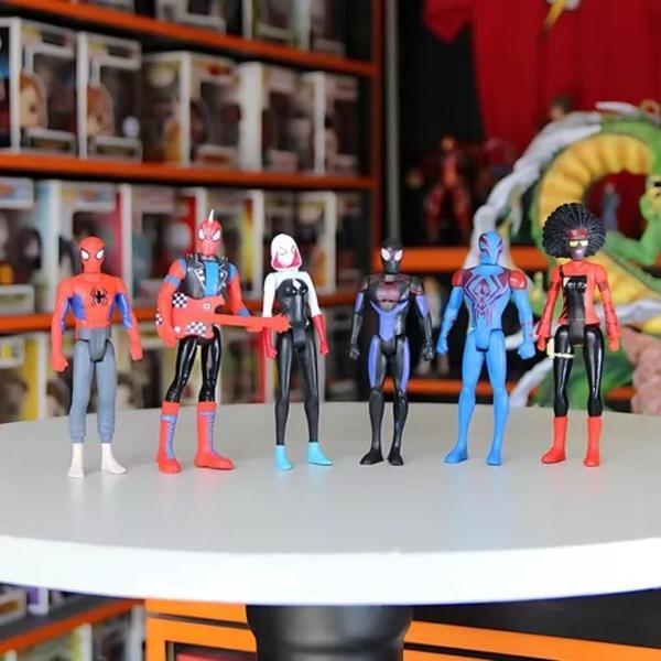 Brinquedo 6 Bonecos Homem Aranha Miles Morales Punk Marvel Vingadores Across The Spider-Verse - Art Brink Imagem de Brinquedo 6 Bonecos Homem Aranha Miles Morales Punk Marvel Vingadores Across The Spider-Verse