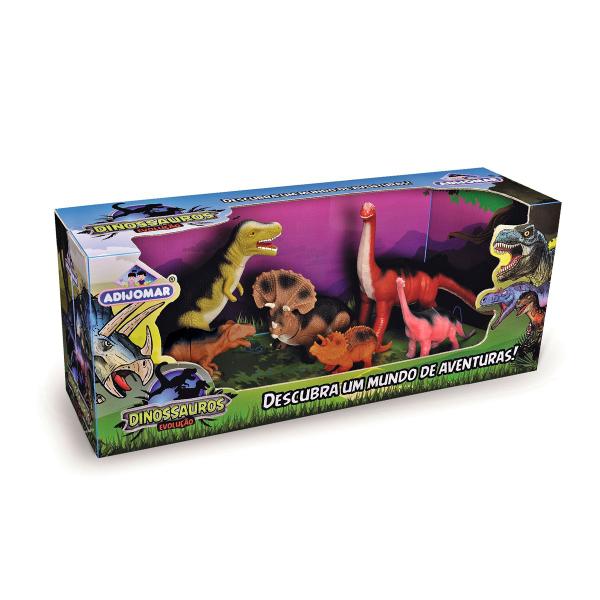 Imagem de Brinquedo 6 Dinossauros Vinil Evolução - Adijomar