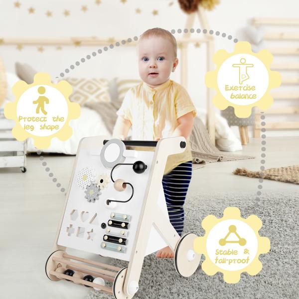 Imagem de Brinquedo 6 em 1 Baby Walker A Sweets Wooden Push Pull com rolo