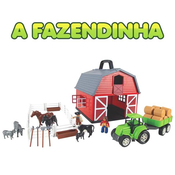 Imagem de Brinquedo A Fazendinha tipo Maleta com Celeiro  Poliplac