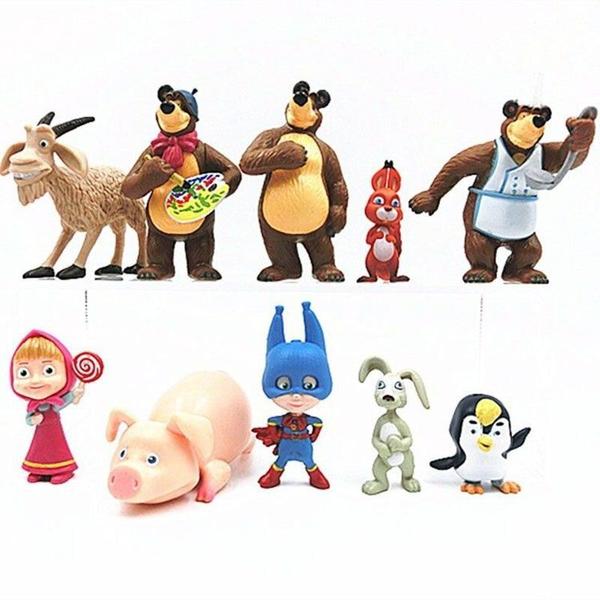 Imagem de Brinquedo Action Figure Doll Play, 10 peças de presente infantil Masha And Bear