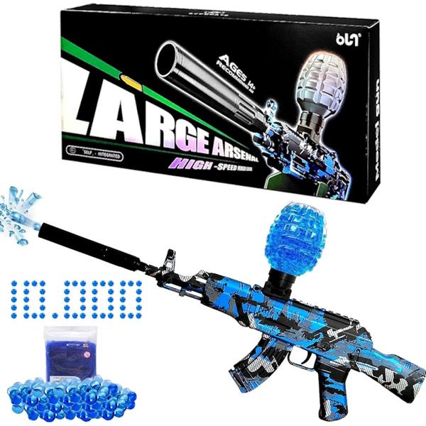 Imagem de Brinquedo AK-47 Metralhadourra Pressão +10.000 Bolinhas Gel