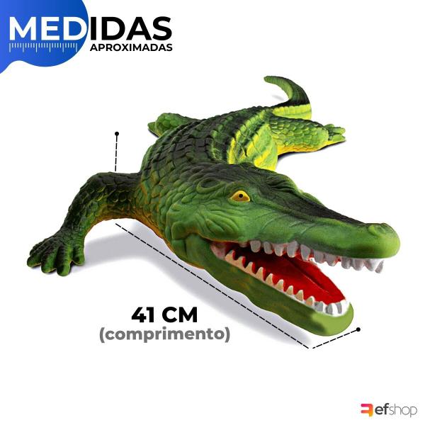 Imagem de Brinquedo Animal Jacaré Crocodilo Real Grande Vinil Com 41cm