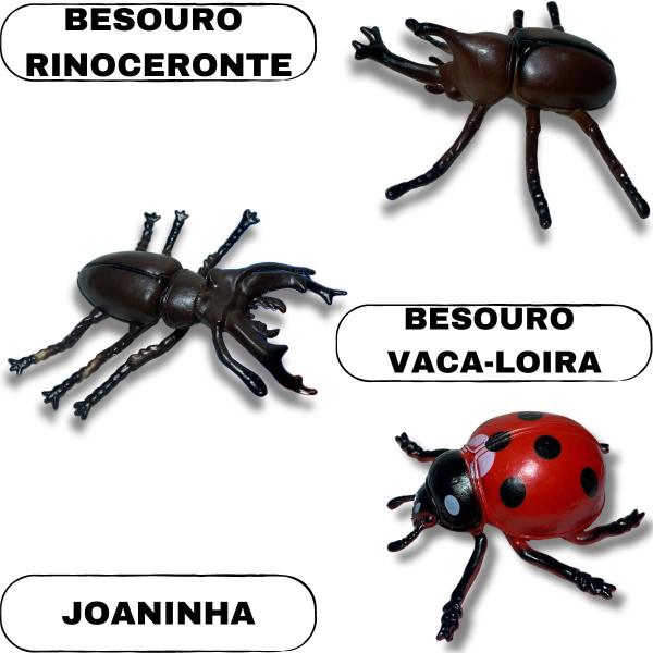 Imagem de Brinquedo animal kit insetos gigantes exòticos  de plástico conjunto 6 peças 