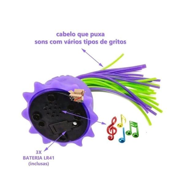 Imagem de Brinquedo Antiestresse Monstrinho Puxa Cabelo Com Som Gritos