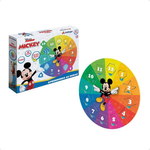 Imagem de Brinquedo Aprendendo às Horas com Mickey Mouse Disney Ensina as horas, formas geometricas Xalingo - 13165