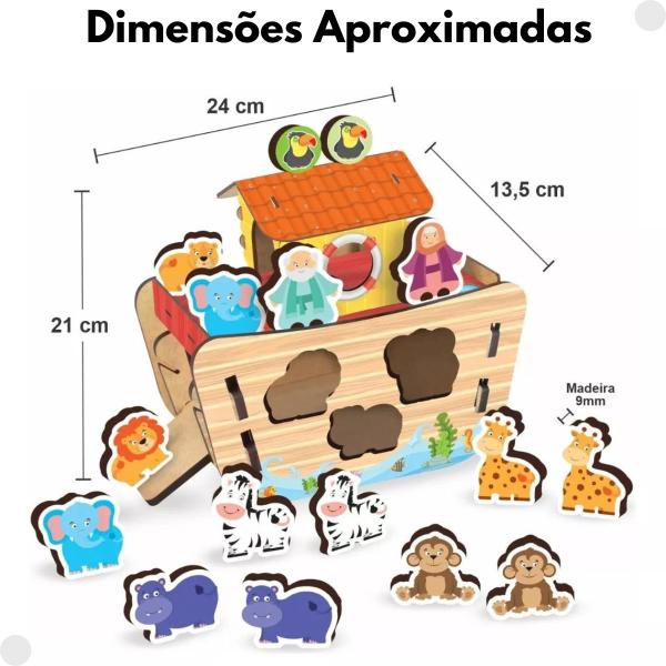 Imagem de Brinquedo Arca De Noé 34 Peças Encaixe Educativo 0475 - Nig