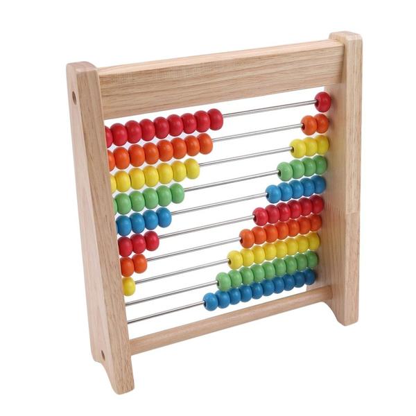 Imagem de Brinquedo aritmético de madeira com miçangas para crianças Rainbow Abacus