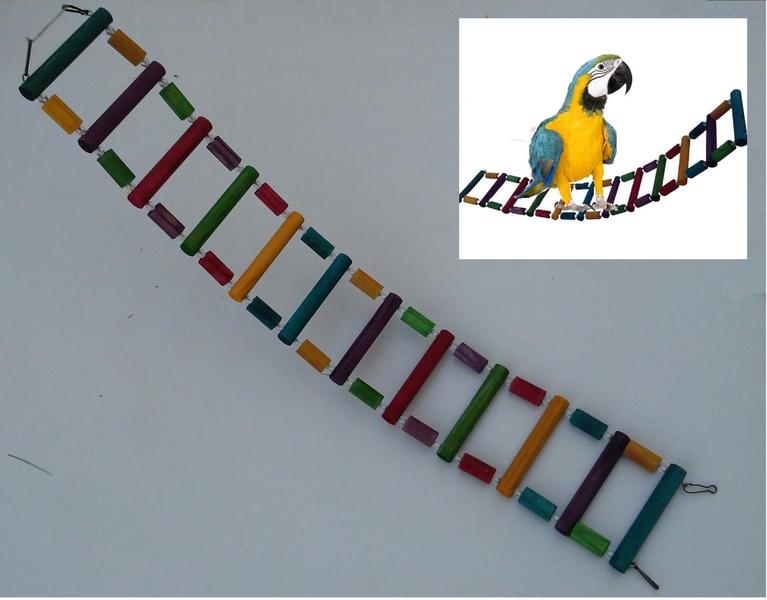 Imagem de Brinquedo Aves Escada Flexível toca casinha ponte papagaio