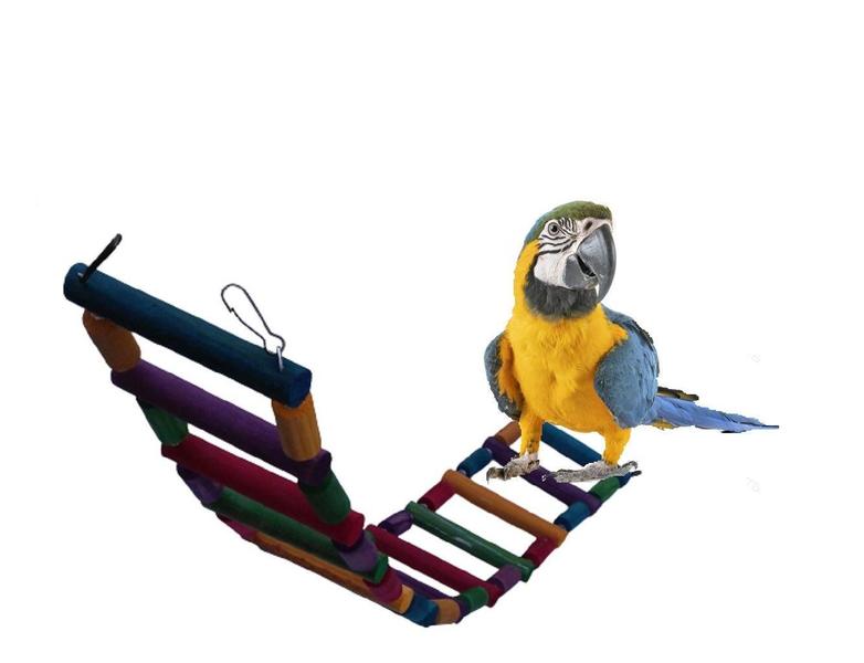 Imagem de Brinquedo Aves Escada Flexível toca casinha ponte papagaio