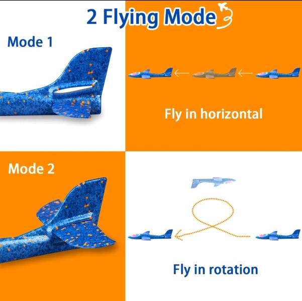 Imagem de Brinquedo Avião planador de espuma 50cm com Led na ponta