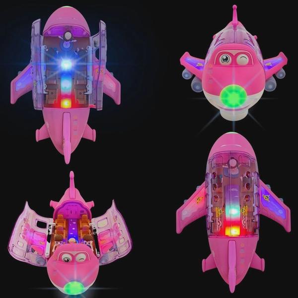 Brinquedo Avião Rosa Musical Infantil Com Luzes Gira Bate Volta Menina - Toy King Imagem de Brinquedo Avião Rosa Musical Infantil Com Luzes Gira Bate Volta Menina