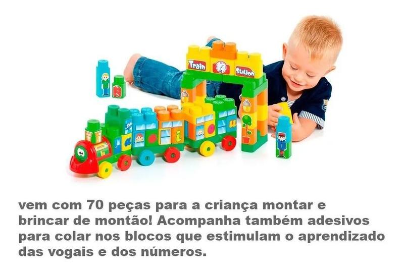 Imagem de Brinquedo Baby Land Trenzinho Didático Com Blocos Educativos 8005