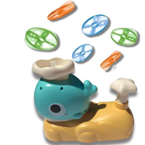 Brinquedo Baleia Lançadora de Discos Pega Discos Duas Redes Jogo Coordenação Motora - Zoop Toys Imagem de Brinquedo Baleia Lançadora de Discos Pega Discos Duas Redes Jogo Coordenação Motora