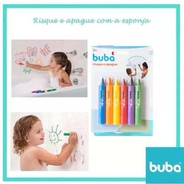 Imagem de Brinquedo Banho Colorir Risque Apague Buba Infantil Bebe Giz Criança