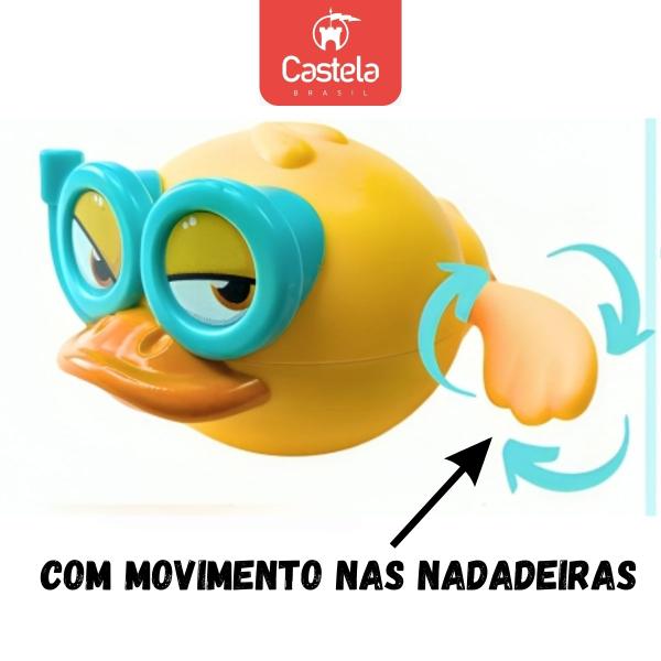 Imagem de Brinquedo Banho Pato Amarelo Divertido Nada Piscina Infantil Castela