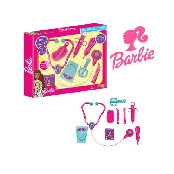 Imagem de Brinquedo Barbie Doutora Médica Médio 9 Peças Fun F0058-0