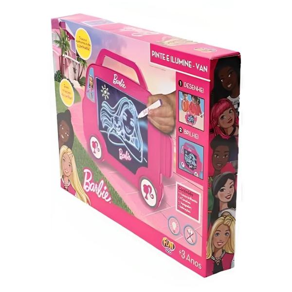 Imagem de Brinquedo Barbie Lousa Mágica Infantil Pinte E Ilumine Van F01236 - Fun