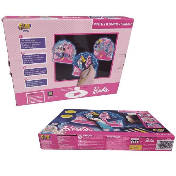 Brinquedo Barbie Sereias: Pinte e Ilumine Fun - Fun Divirta-se Imagem de Brinquedo Barbie Sereias: Pinte e Ilumine Fun