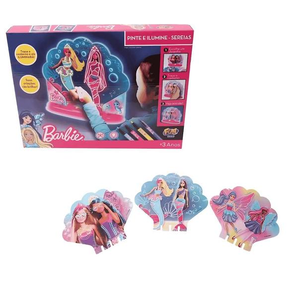 Imagem de Brinquedo Barbie Sereias: Pinte e Ilumine Fun