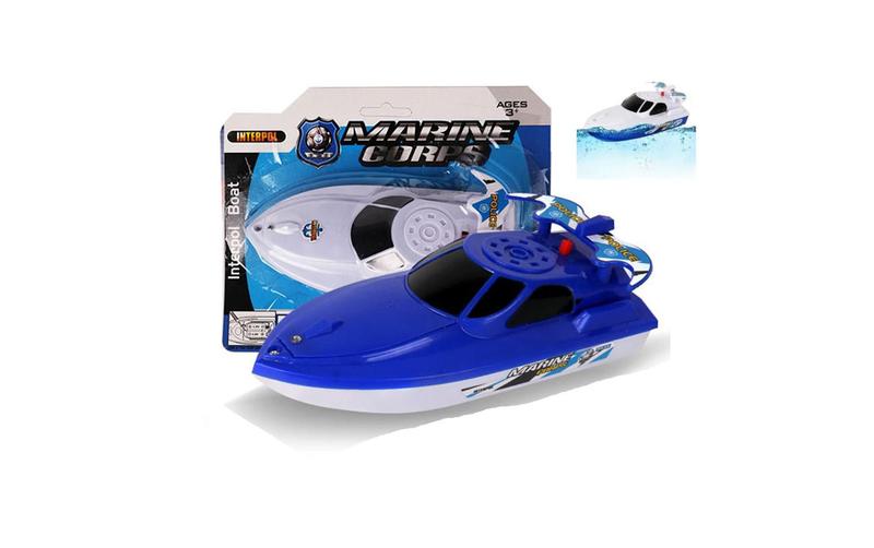 Imagem de Brinquedo Barco Eletrico Lancha Policial Pilha Motor Marine