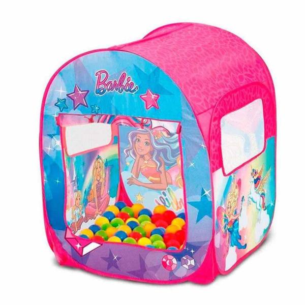 Imagem de Brinquedo Barraca Infantil Menina Barbie Dreamtopia Fadas Princesa Original Com 50 Bolinhas + Sacola Fun