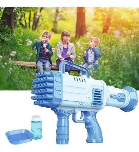 Brinquedo Bazuca Lançador De Bolha De Sabão Infantil Azul - FUN GAME Imagem de Brinquedo Bazuca Lançador De Bolha De Sabão Infantil Azul