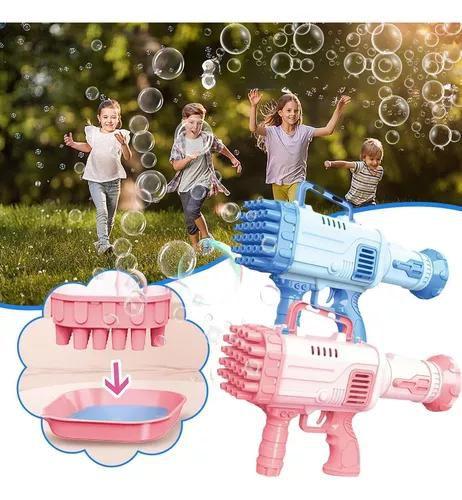 Brinquedo Bazuca Lançador De Bolha De Sabão Infantil Azul - FUN GAME Imagem de Brinquedo Bazuca Lançador De Bolha De Sabão Infantil Azul