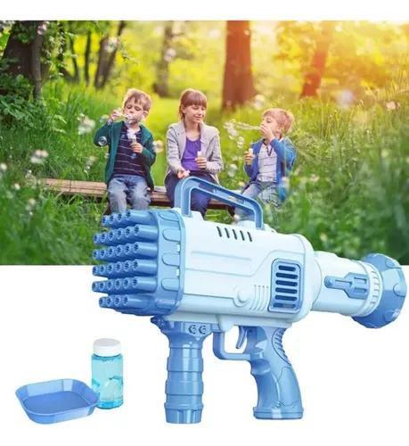 Brinquedo Bazuca Lançador De Bolha De Sabão Infantil Azul - FUN GAME Imagem de Brinquedo Bazuca Lançador De Bolha De Sabão Infantil Azul