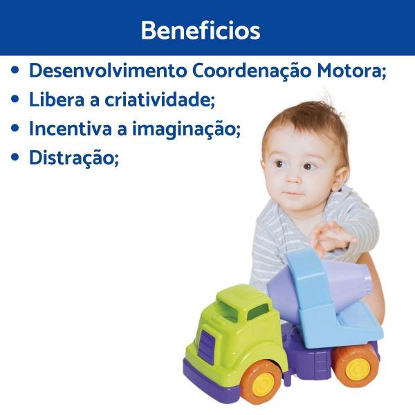 Imagem de Brinquedo Bebê Caminhão Betoneira  Articulado Para Menino 2 Anos Presente Infantil Carrinho