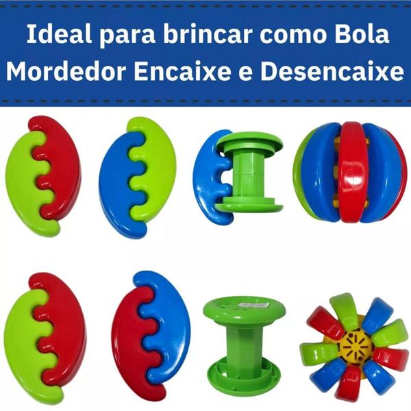 Imagem de Brinquedo Bebe Didatico Bola Gomos Montar Desmontar Encaixar Presente 6 meses