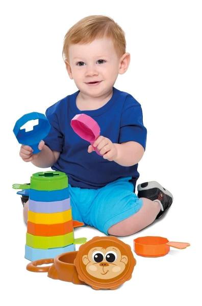 Imagem de Brinquedo Bebê Encaixe Empilha Macaco Mercotoys