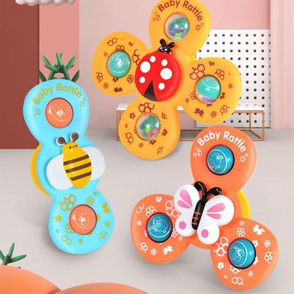 Imagem de Brinquedo Bebê Gira Gira  Estimulo Sensorial Spinner com ventosa Gruda em Vidro