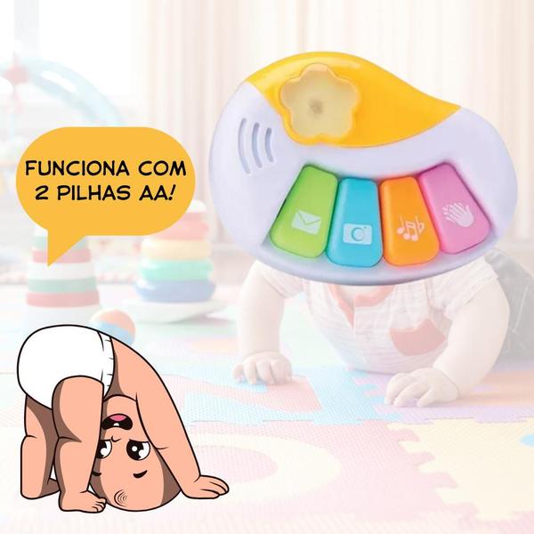 Imagem de Brinquedo Bebe Instrumento Piano Musical Educativo c Luz