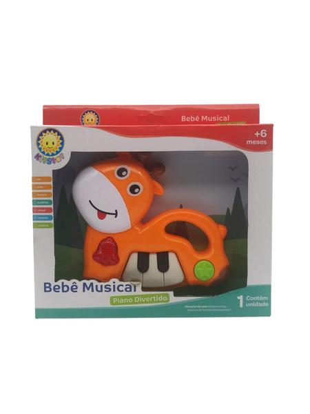 Imagem de Brinquedo Bebê Musical Interativo Piano Girafa Divertido Kitstar