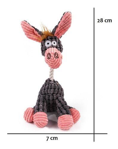 Imagem de Brinquedo Bichinhos De Pelúcia E Corda Pet Para Cães Cachorros Burrinho Fazendinha Flamingo