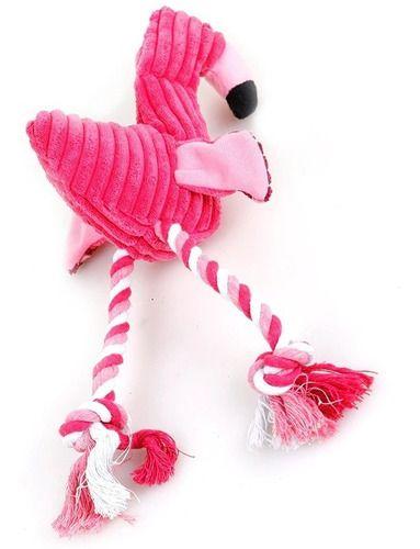 Imagem de Brinquedo Bichinhos De Pelúcia E Corda Pet Para Cães Cachorros Burrinho Fazendinha Flamingo