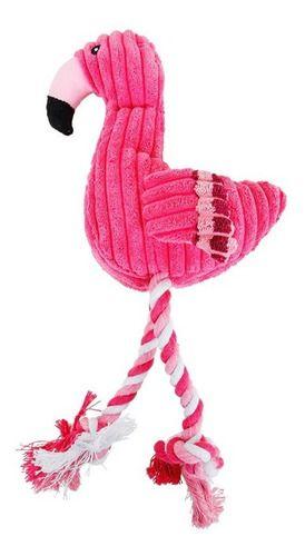 Imagem de Brinquedo Bichinhos De Pelúcia E Corda Pet Para Cães Cachorros Burrinho Fazendinha Flamingo